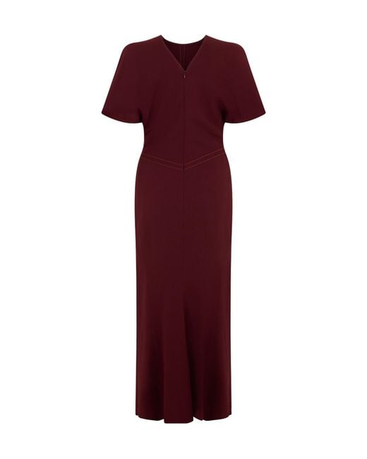 Victoria Beckham Red Bela Draped Long Dress
