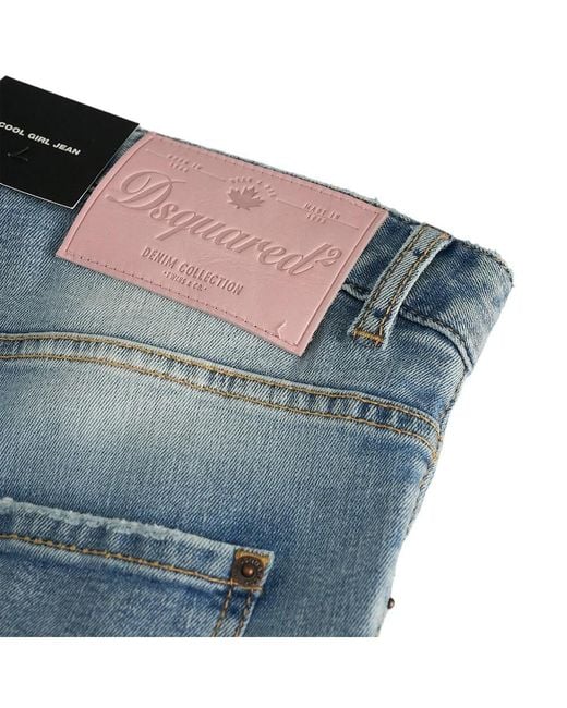 DSquared² Blue Distressed Skinny Jeans