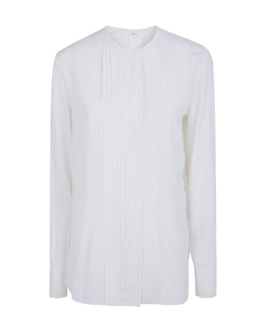 Mantu White Pintuck Long Sleeve Shirt