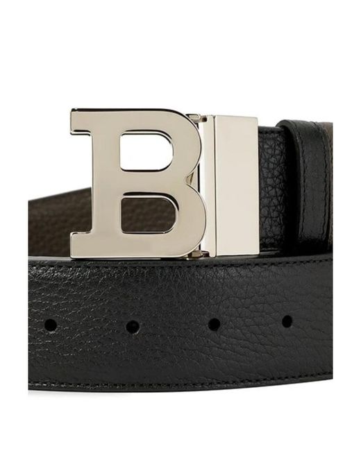 Bally Black Logo Belt for men