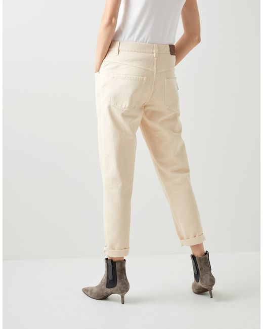Brunello Cucinelli White High-Rise Straight-Leg Jeans