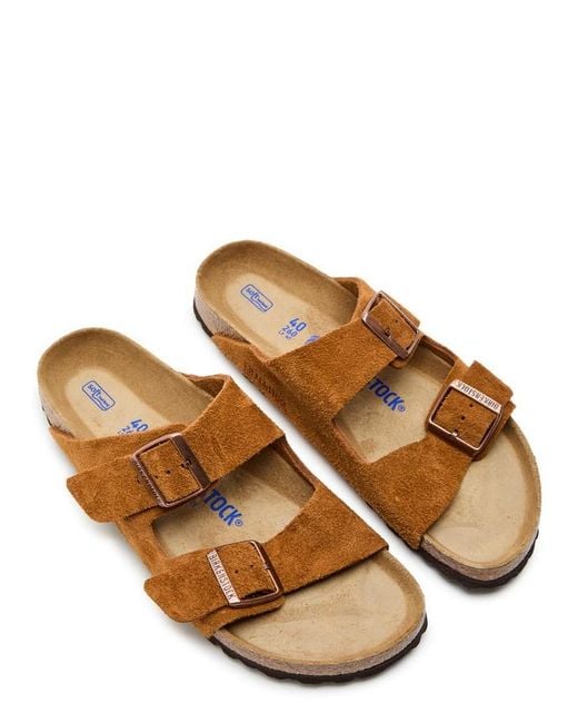 Birkenstock Brown Arizona Brushed Suede Sliders