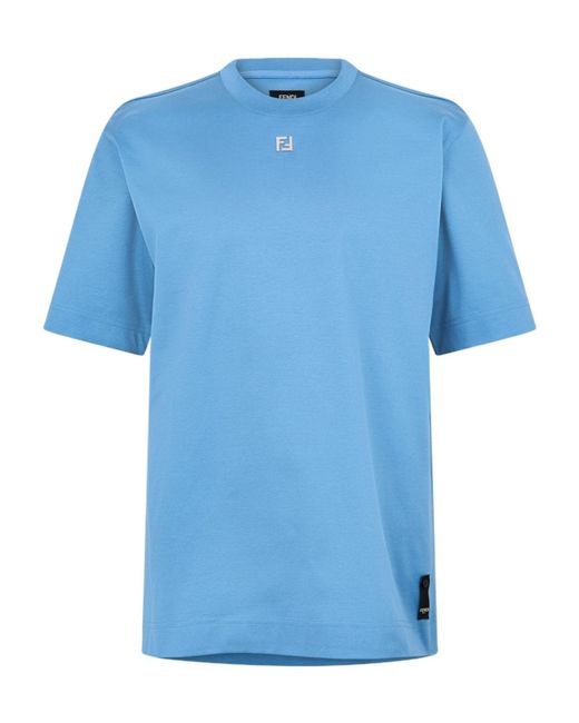 Fendi Blue Metal Ff Tee for men