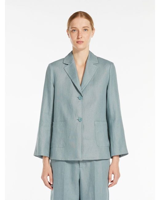 Max Mara Blue 'S Single-Breasted Long-Sleeved Jacket