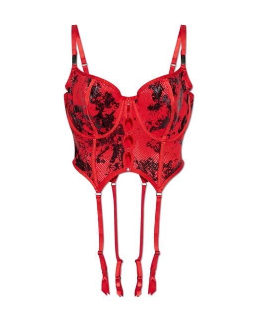 DIESEL Red X Savage X Fenty Mesh Panelled Foiled Bustier