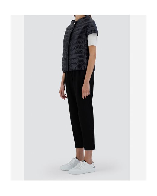 Herno Black Greta Short-Sleeved Puffer Jacket