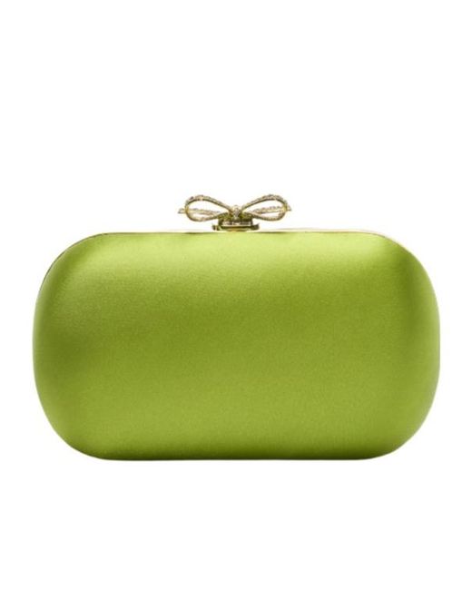 Self-Portrait Green Bow Chain Clutch Bag