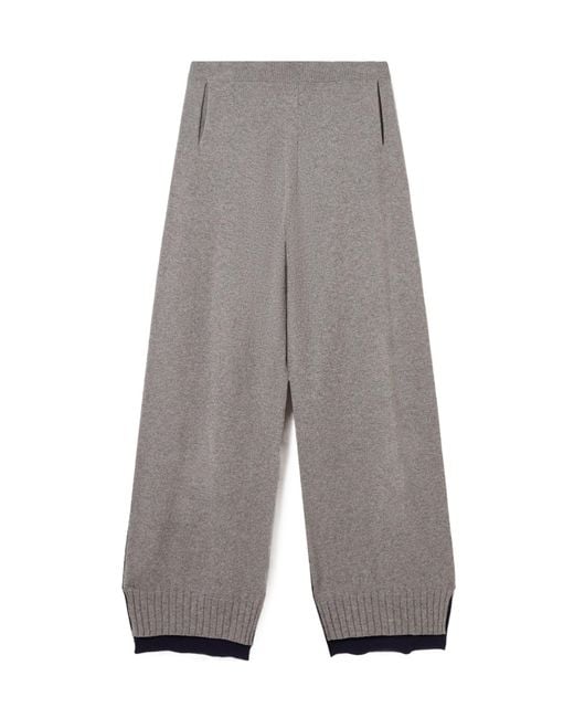 Stella McCartney Gray Panelled Knitted Trousers