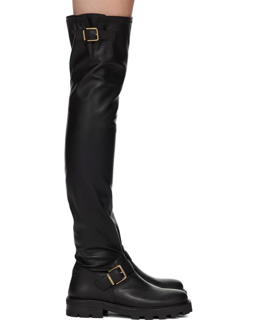 Jimmy Choo Black Biker Ii Over-The-Knee Boots