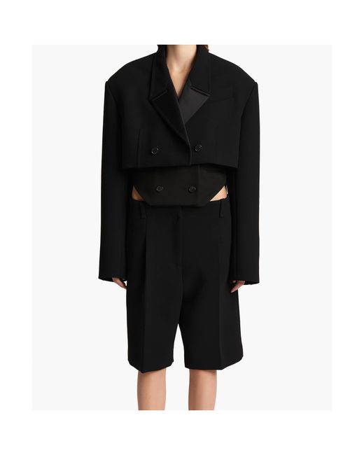 Khaite Black Laden Shorts