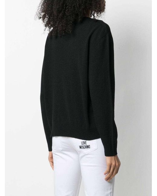 Moschino Black Chest Logo Pullover