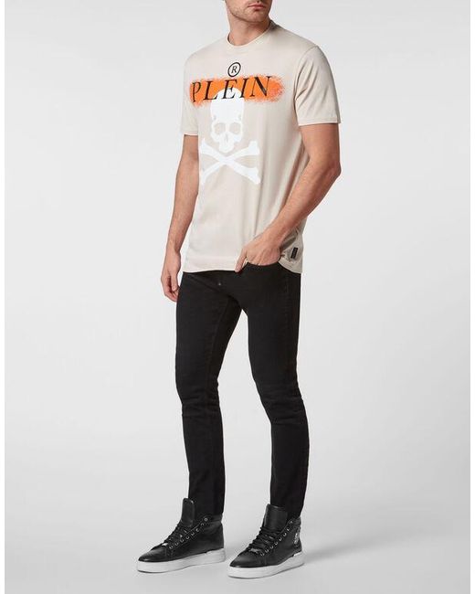 Philipp Plein White Round-Necked Logo T-Shirt for men