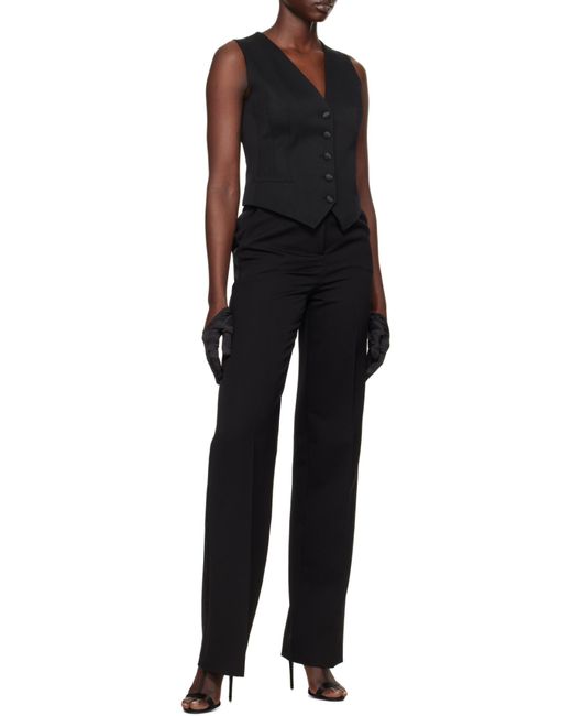 Dolce & Gabbana Black Gabardine Tuxedo Pants