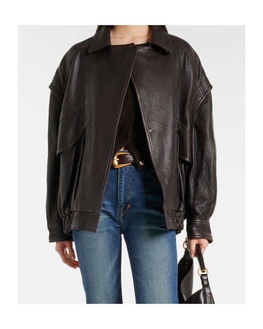 Nour Hammour Black Micah Zip-Up Leather Jacket