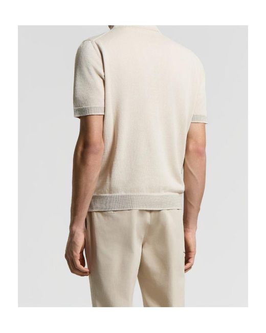 Peserico Natural Short-Sleeved Knitted Shirt for men