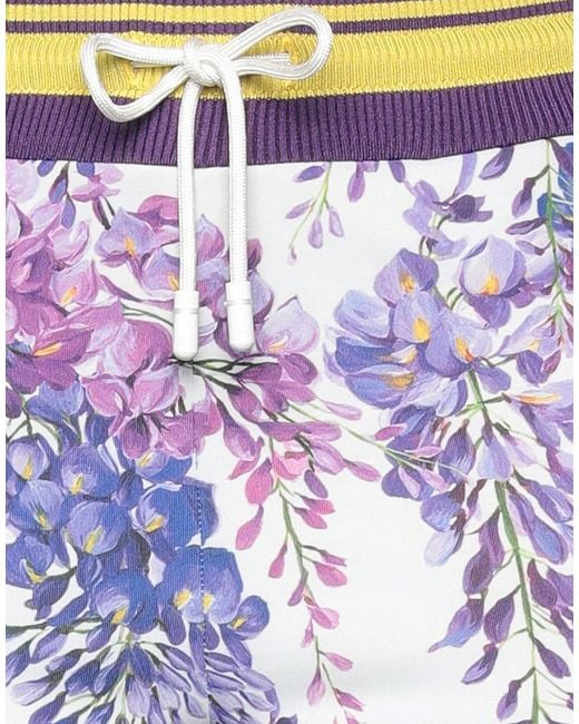 Dolce & Gabbana Blue Floral Printed Elastic Waist Pants