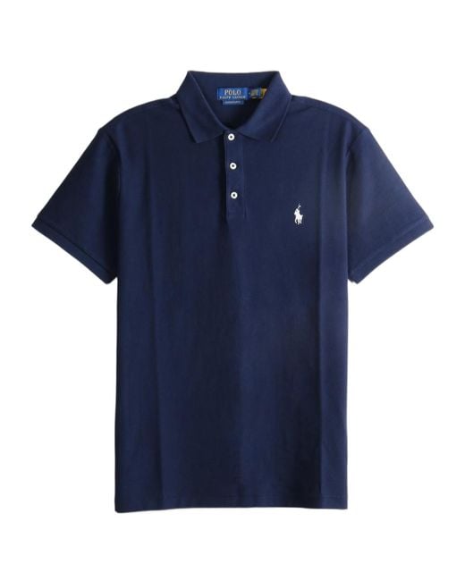 Polo Ralph Lauren Blue Macro Piquet Polo Shirt for men
