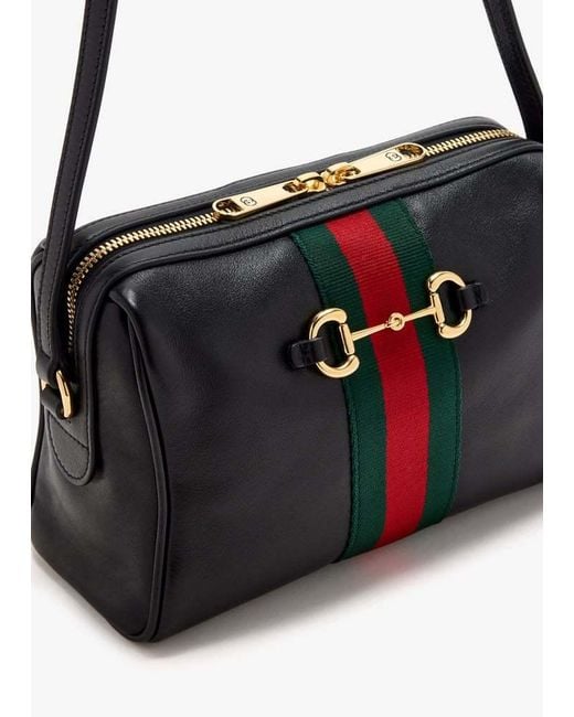 Gucci Black Horsebit Web Small Camera Bag