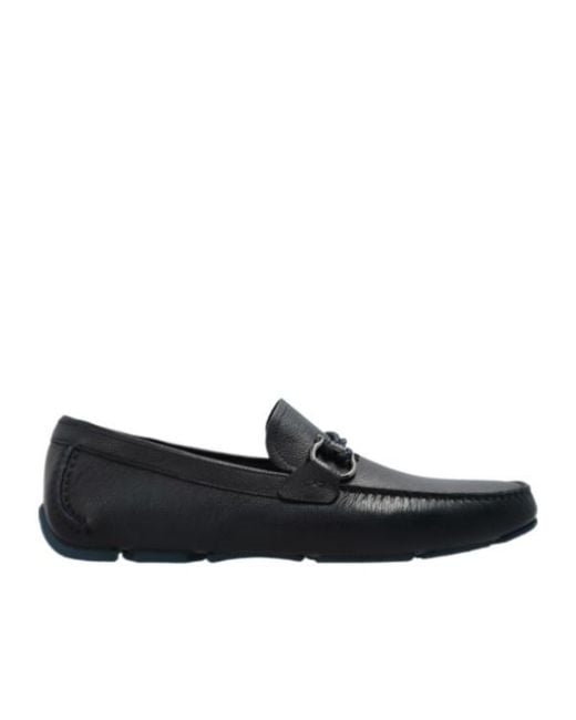 Ferragamo Black Flat Tops With Loafers for men