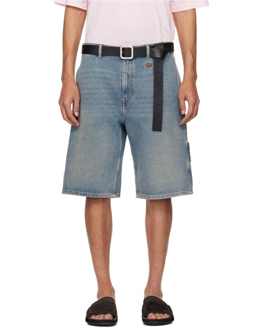 Courreges Blue Courrèges Cargo Denim Shorts for men