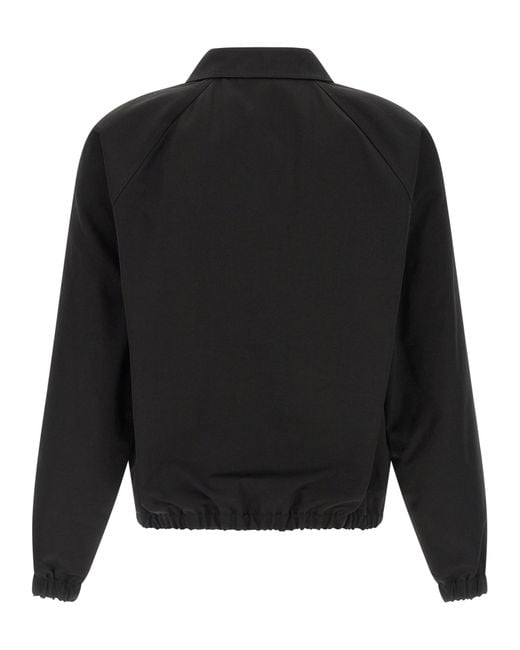 Valentino Black Logo Plaque Zip-Up Bomber Jacket for men