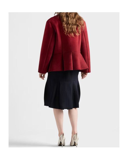 Prada Red Bonded Suede Jacket