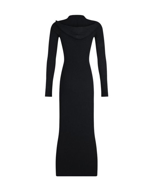 Alaïa Black Alaïa Ribbed Knit Dress
