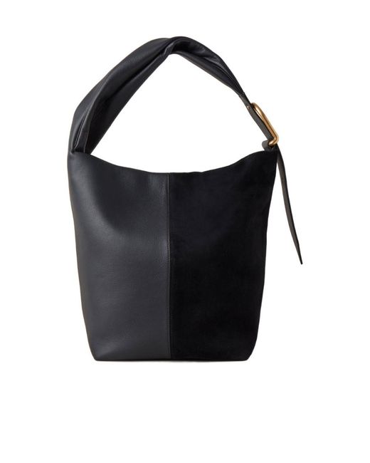 Mulberry Black Retwist Hobo Suede Shoulder Bag