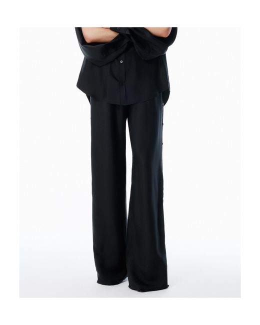 Alexander Wang Black Side Placket Wide Leg Pants