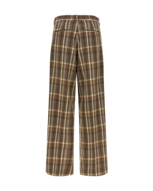 Auralee Natural Super 130's Wool Plaid Casual Pants