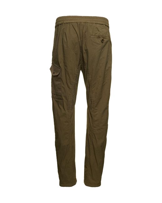 C P Company Green Elastic Waist Tech Cargo Pants for men