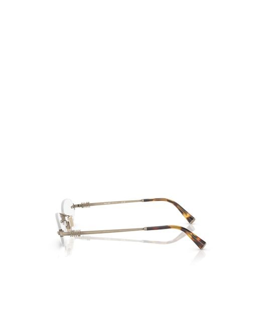 Miu Miu Natural Eyewear Oval Frame Glasses