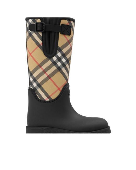 Burberry Black Mid-Calf Rain Boots