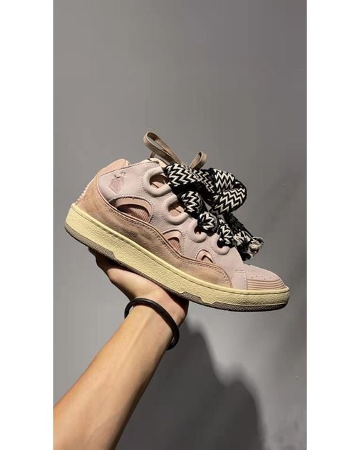 Lanvin Pink Curb Low-Top Sneakers for men