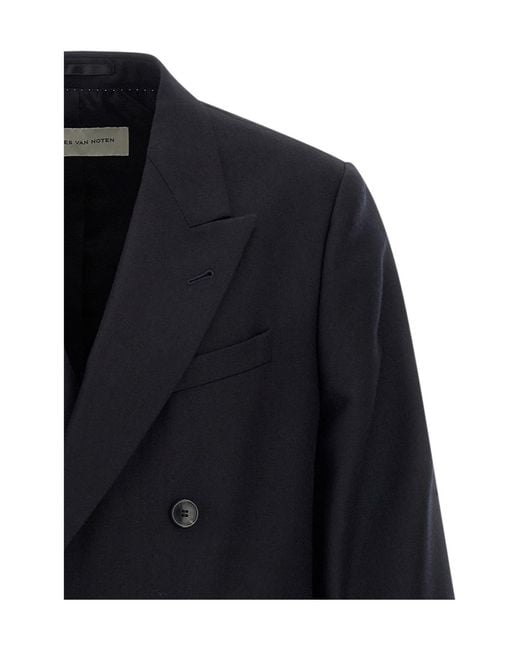 Dries Van Noten Blue Buforden Double-Breasted Blazer for men