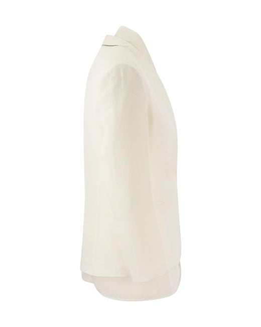 Brunello Cucinelli White Single Breasted Jacket