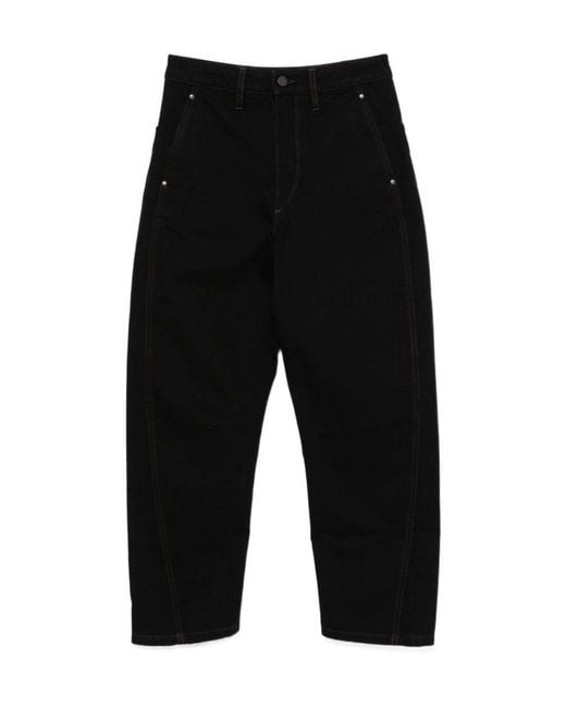 Lemaire Black Twisted Cropped Trousers