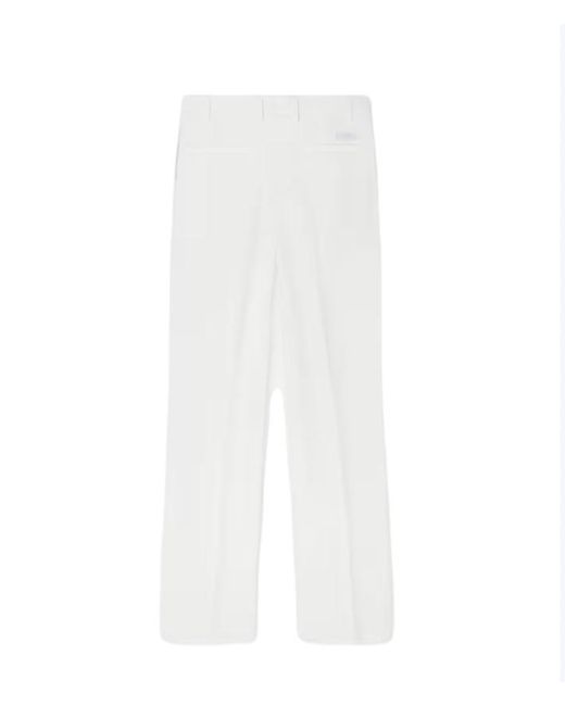 Versace White Pleated Tailored Trousers for men