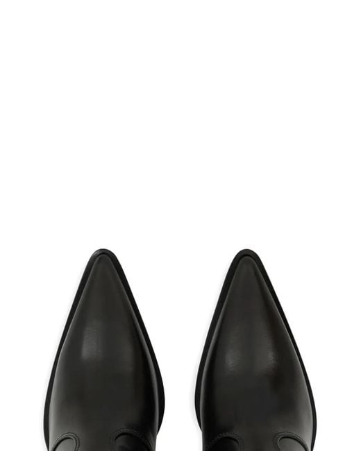 Etro Black Leather Ankle Boots With Wedge Heel