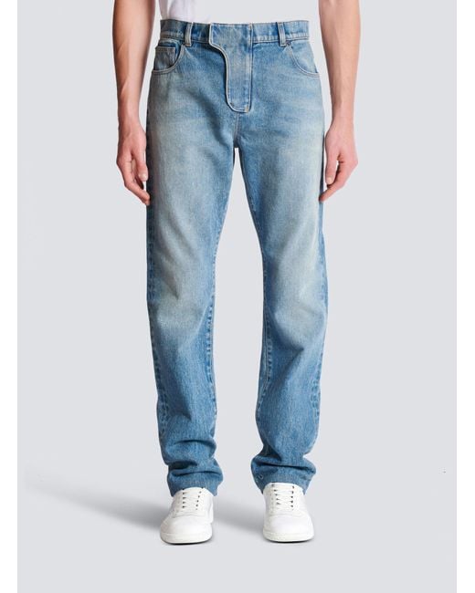 Balmain Blue Regular-Fit Denim Jeans for men