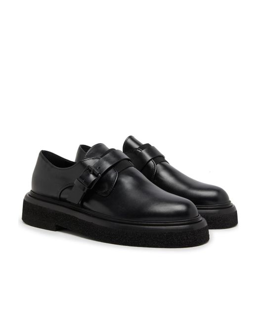 Max Mara Black Round-Headed Derby Shoes