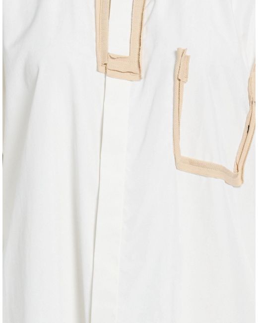 Maison Margiela White Solid Color Long Sleeve Shirt
