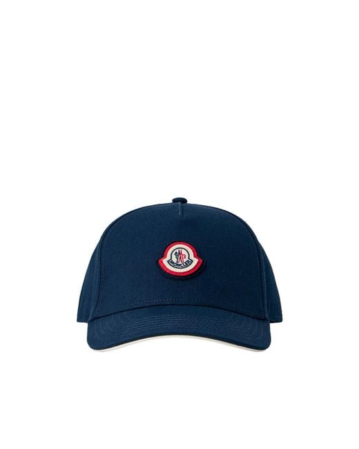 Moncler Blue Embroidered Logo Baseball Cap for men