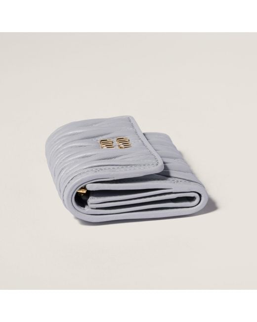 Miu Miu White Minuteria Matelassé Wallet