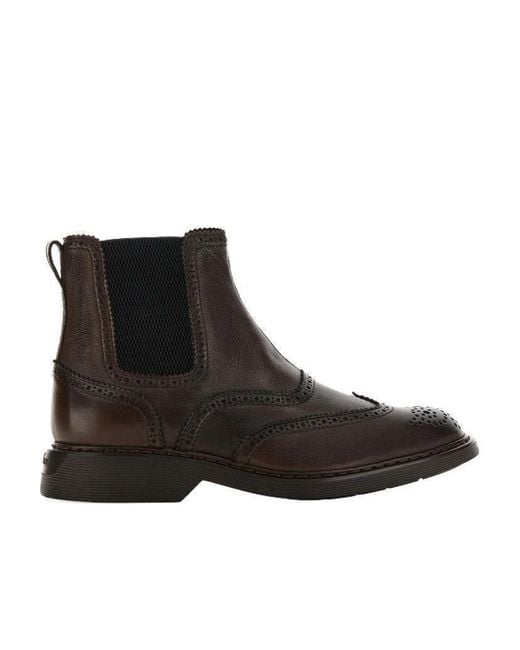 Hogan Black Elasticated Side-Panel Boots for men