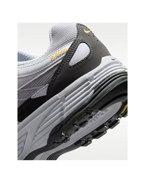 Nike Gray P-6000 Lace-Up Sneakers for men