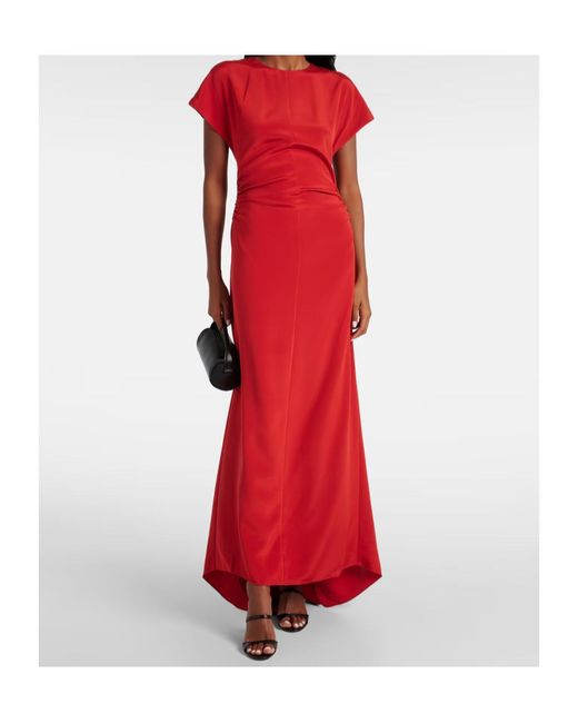 TOVE Red Neveah Silk-Blend Gown