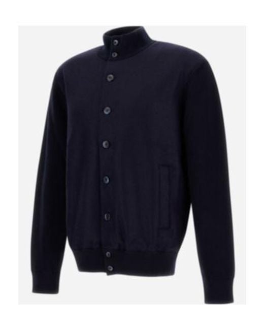 Herno Blue Resort Knit Cardigan for men