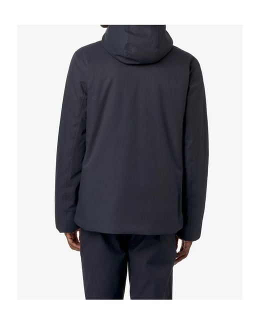 K-Way Blue Logo Hooded Casual Jacket for men