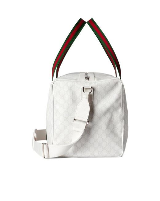 Gucci White Medium Duffle Bag With Web for men